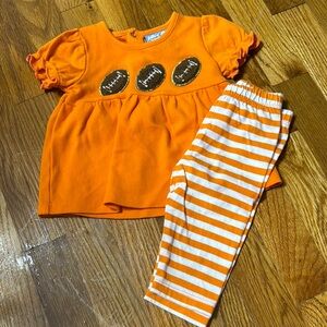 Orange Football Baby Outfit